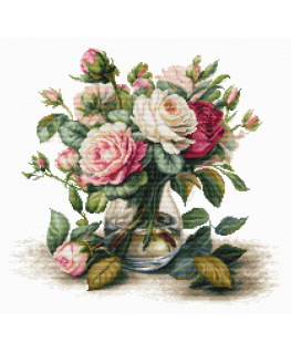 luca S Counted Cross Stitch Kit "Vase with Roses" 31x30 cm SB7026