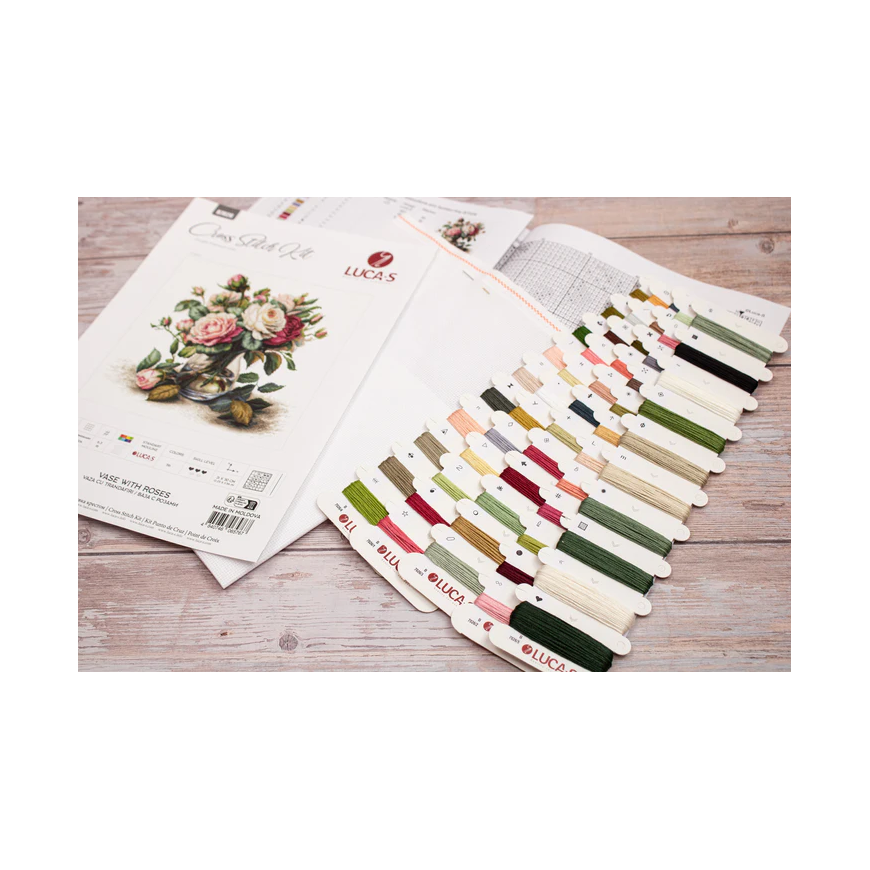 luca S Counted Cross Stitch Kit "Vase with Roses" 31x30 cm SB7026 – 3