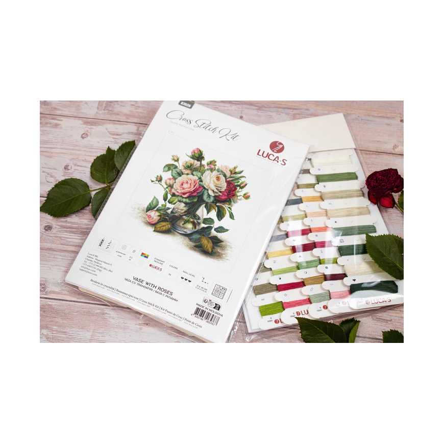 luca S Counted Cross Stitch Kit "Vase with Roses" 31x30 cm SB7026 – 5