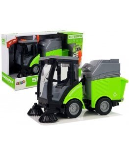 Lean Cars Garbage sweeper with sounds and moving parts friction gear 1:16
