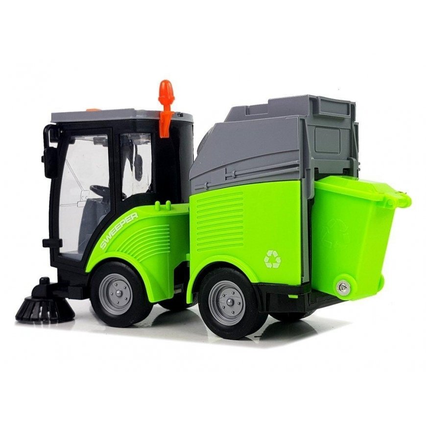 Lean Cars Šiukšliavežio šlavimo mašina su garsais ir judančiomis dalimis trinties pavara 1:16 – 3