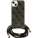 Case Guess IML 4G Printed Crossbody Case for iPhone 15 Brown