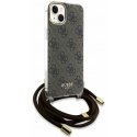 Case Guess IML 4G Printed Crossbody Case for iPhone 15 Brown
