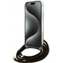 Dėklas Guess IML 4G Printed Crossbody Case for iPhone 15 Brown