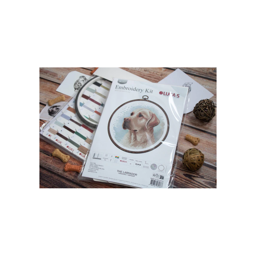luca S Cross stitch kit with bow Labrador 16x16cm SBC211 – 2