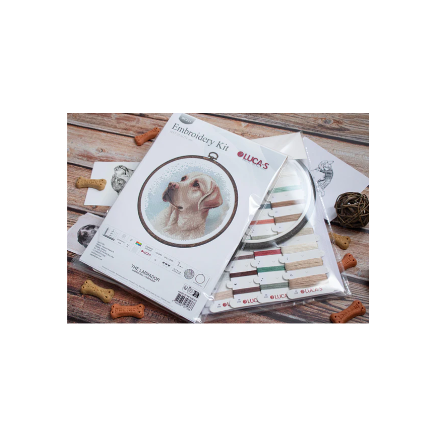 luca S Cross stitch kit with bow Labrador 16x16cm SBC211 – 3