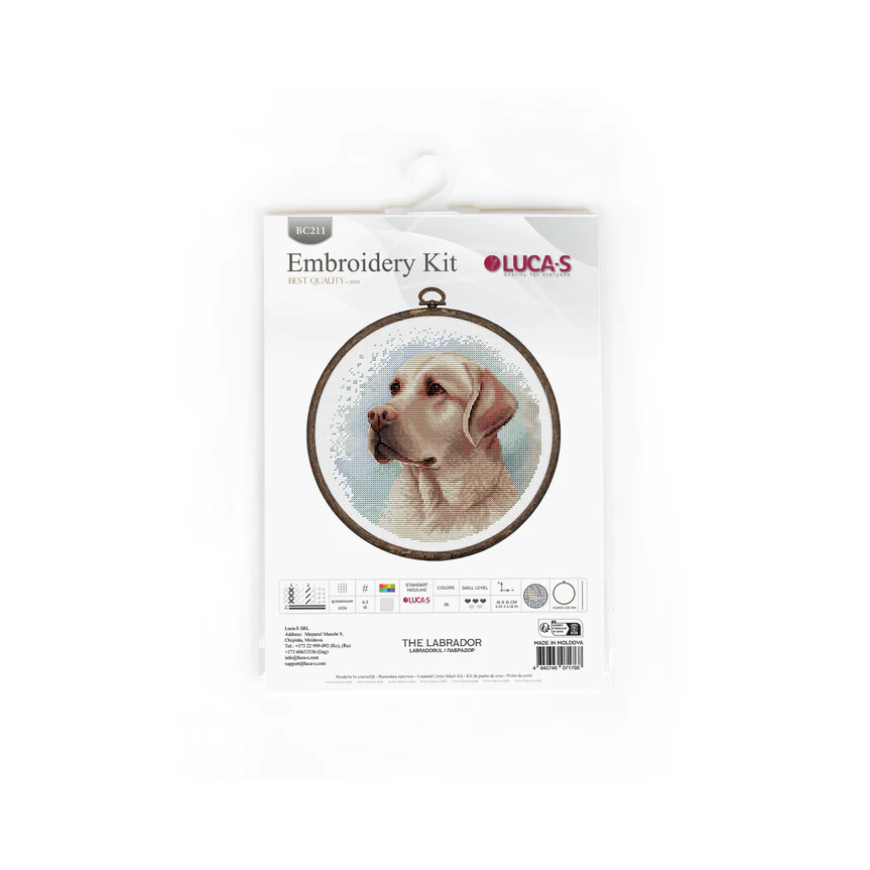 luca S Cross stitch kit with bow Labrador 16x16cm SBC211 – 4