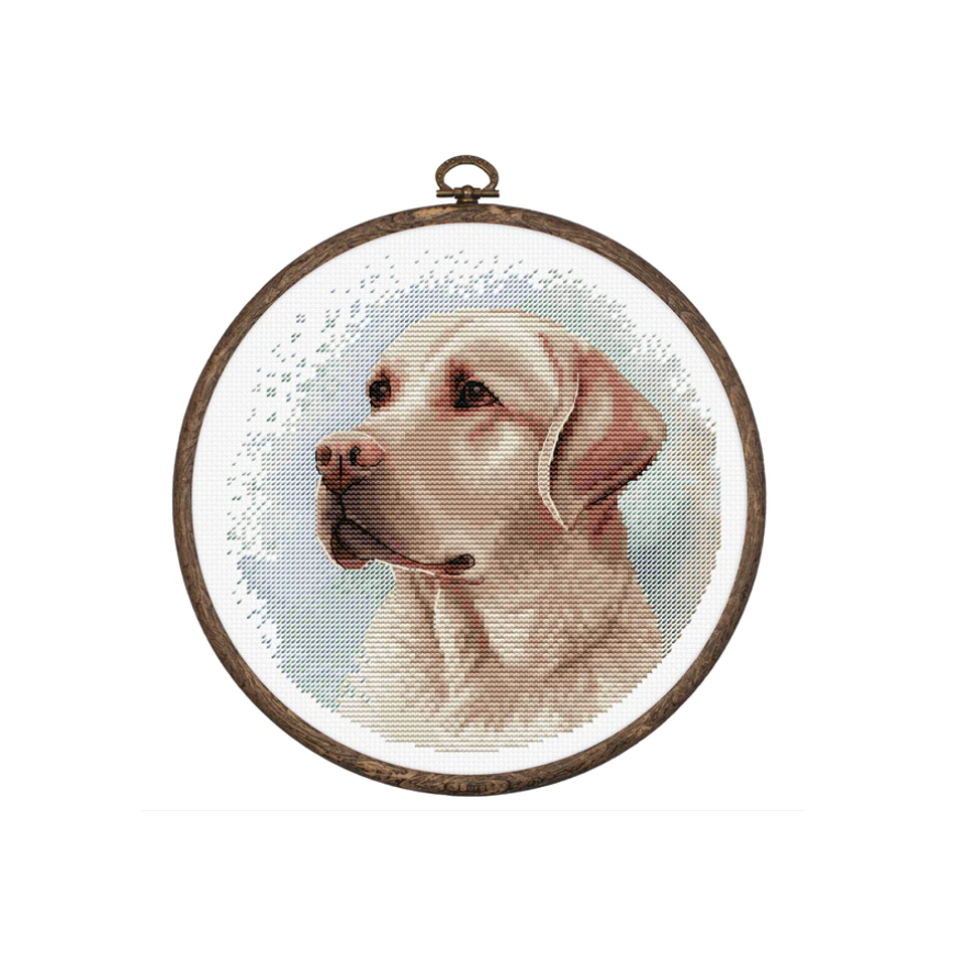 luca S Cross stitch kit with bow Labrador 16x16cm SBC211 – 5