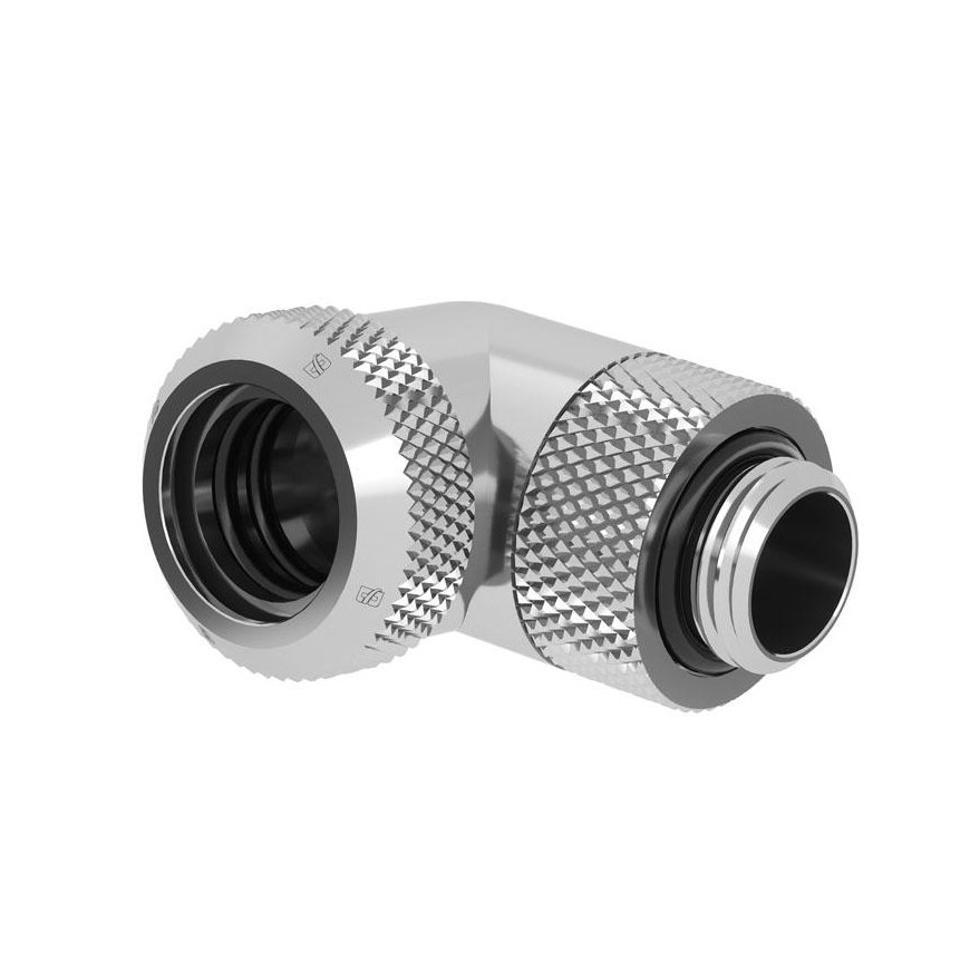 Barrow Multi-Link Adapter Anschluss 90 Grad G1/4 inch. AG auf 14mm AD Hardtube - drehbar, silver