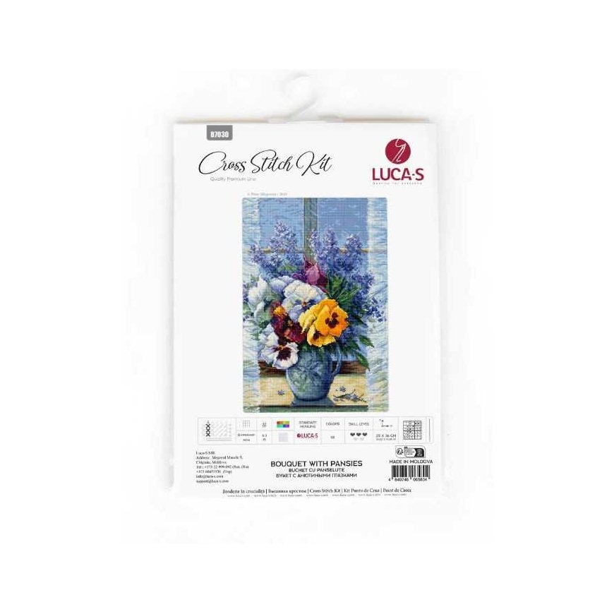 luca S Counted Cross Stitch Kit "Bouquet with Pansy" 25x36cm SB7030