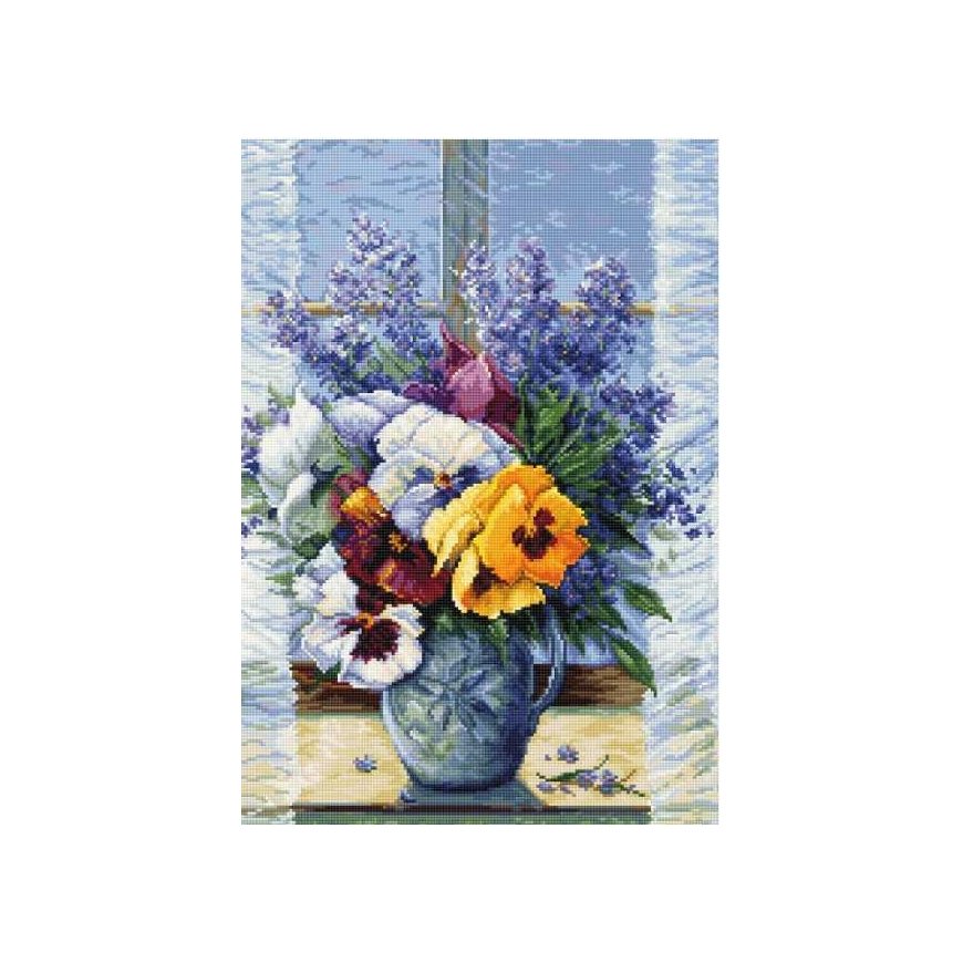 luca S Counted Cross Stitch Kit "Bouquet with Pansy" 25x36cm SB7030 – 2