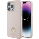 Guess dėklas, skirtas iPhone 15 Pro Max 6.7" GUHCP15XM4DGPP rožinis kietas dėklas Silicone Logo Strass 4G