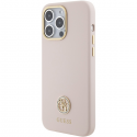 Guess dėklas, skirtas iPhone 15 Pro Max 6.7" GUHCP15XM4DGPP rožinis kietas dėklas Silicone Logo Strass 4G