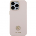 Guess dėklas, skirtas iPhone 15 Pro Max 6.7" GUHCP15XM4DGPP rožinis kietas dėklas Silicone Logo Strass 4G