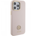 Guess dėklas, skirtas iPhone 15 Pro Max 6.7" GUHCP15XM4DGPP rožinis kietas dėklas Silicone Logo Strass 4G
