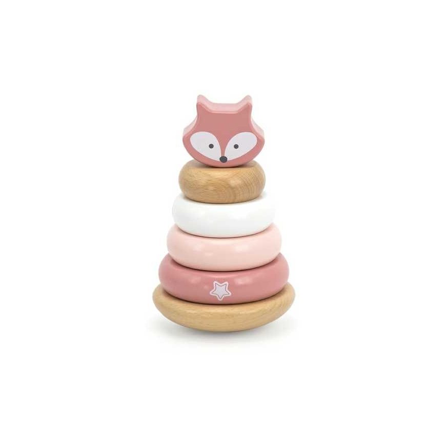 Viga Toys VIGA PolarB Set wooden pyramid + Punch with hammer Fox Montessori – 5