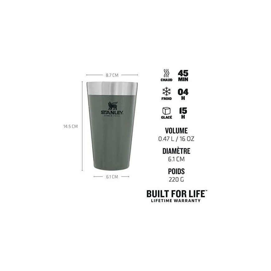 Thermal beer mug ADVENTURE - HAMMERTONE Green 0.47L / Stanley – 5