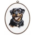 luca S Counted Cross Stitch Kit with Hoop Included Rottweiler 13x17cm SBC229
