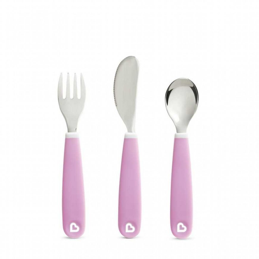 MUNCHKIN Cutlery Set, Splash, Purple, 3 Piece, 90254