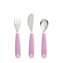 MUNCHKIN Cutlery Set, Splash, Purple, 3 Piece, 90254 MUNCHKIN Cutlery Set, Splash, Purple, 3 Piece, 90254