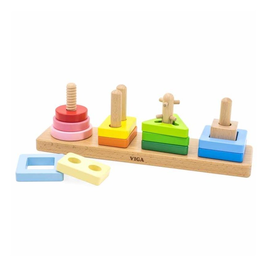 Puzzle Viga Toys VIGA Drewniany Geometryczny Sorter Labirynt – 3