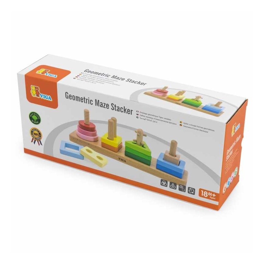 Puzzle Viga Toys VIGA Drewniany Geometryczny Sorter Labirynt – 4