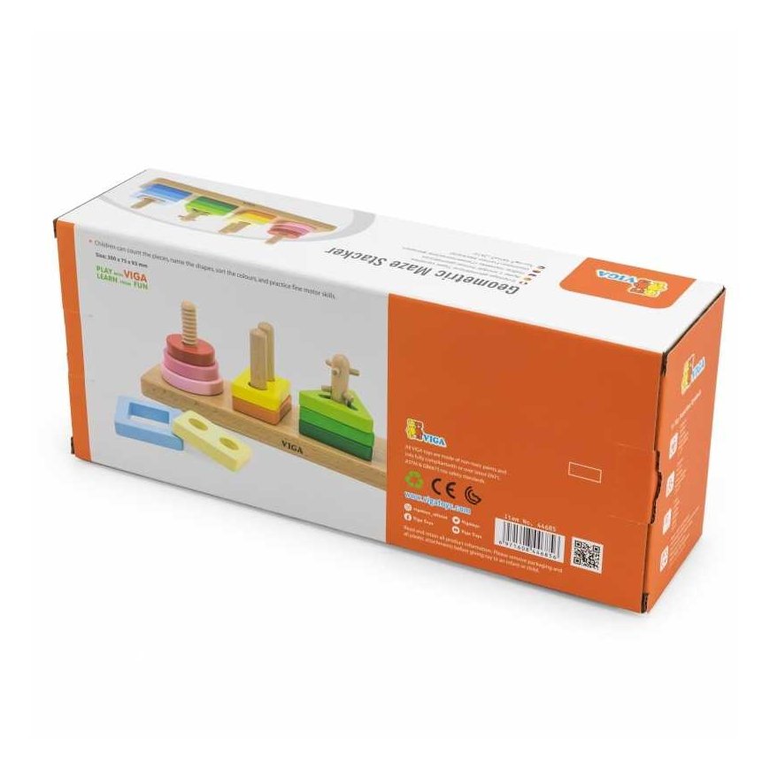 Puzzle Viga Toys VIGA Drewniany Geometryczny Sorter Labirynt – 5