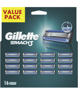 Gillette Mach3 Razor Heads for Men 16 pcs