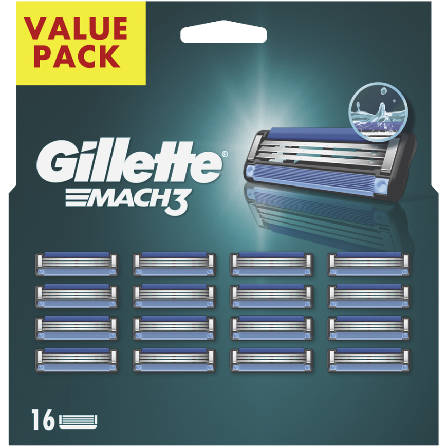 Gillette Mach3 Skustuvo Vyrams Galvutės 16 vnt