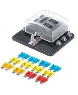 Ceramic fuse box 6 slots + amio-03039 fuses