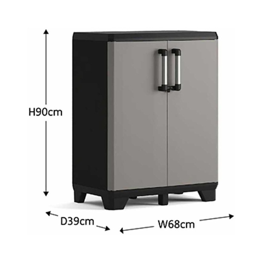 Keter Low cabinet Pro, black and gray – 5
