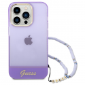 Guess GUHCP14LHGCOHU iPhone 14 Pro 6.1" purple/purple hard case Translucent Pearl Strap