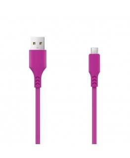 Setty cable USB- microUSB 1,0 m 2A magenta