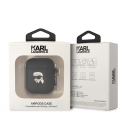 Karl Lagerfeld Dėklas Karl Lagerfeld KLA2RUNIKK Apple AirPods 2/1 cover juoda/juodas silikoninis Karl Head 3D
