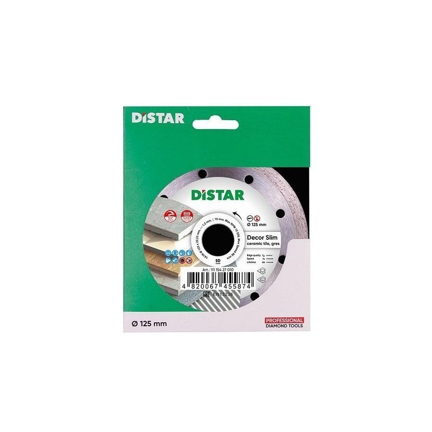 diamond disc for cutting tiles and tiles 125/1.2/10mm, Decor Slim, DISTAR [11115427010] – 3