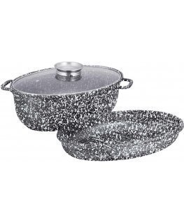 CERAMIC frying pan with lid and grill pan 38cm KLAUSBERG KB-7367