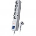 Listwa przeciwprzepięciowa LV-530W, 1L, 1.5m, szara