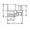impact socket for 1/2" square, HN square, inner 14WN, Koken [14400-14WN]