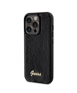 Dėklas Guess Sequin Script Logo Case for iPhone 14 Pro Juodas