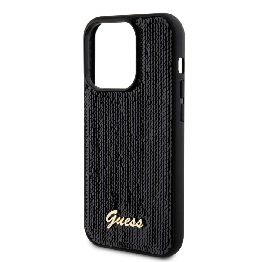 Case Guess Sequin Script Logo Case for iPhone 14 Pro Black – 5