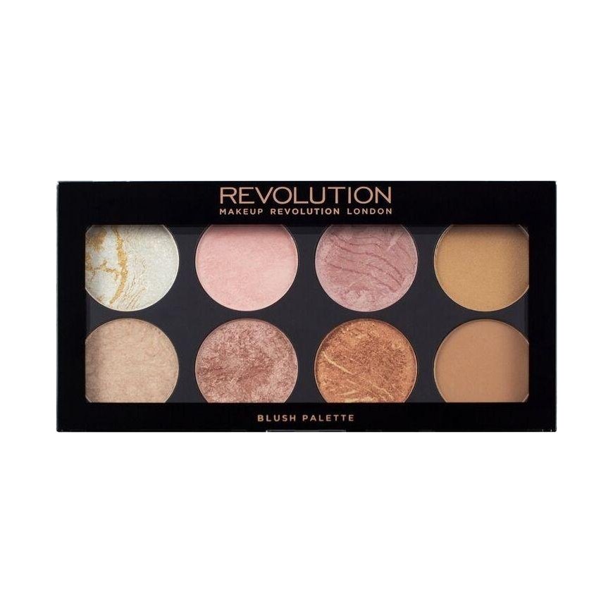 Makeup Revolution bronzantų ir skaistalų paletė Ultra Blush Palette Golden Sugar