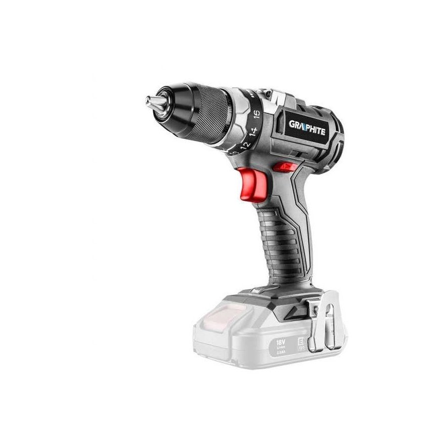 Screwdriver - drill cordless brushless energy+ 18v, li-ion, battery 2ah, charger, case, 58g019-set1 graphite – 2