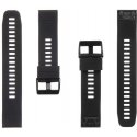 Išmaniojo laikrodžio Garmin Fenix 5/6 greitai atsegamas, silikoninis dirželis, Juodos spalvos