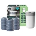 TOMMEE TIPPEE TWIST AND CLICK ADVANCED DIAPER CONTAINER AND 12 PCS. CARTRIDGE SET, White TOMMEE TIPPEE TWIST AND CLICK ADVANCED DIAPER CONTAINER AND 12 PCS. CARTRIDGE SET, White
