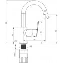 Deante Deante Arnika Titanium basin mixer Built-in basin mixer with U-turn spout Deante Deante Arnika Titanium basin mixer Built-in basin mixer with U-turn spout