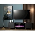 Cama RTV cabinet PAFOS EF with electric fireplace 180x42x49 black matt