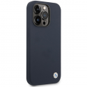Case BMW BMHMP14XSILNA iPhone 14 Pro Max 6.7" dark blue / dark blue silicone metal logo MagSafe