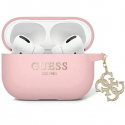 Case Mercedes Guess case for Airpods Pro 2 GUAP2LECG4P pink Silicone 4G Strassed Charm