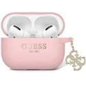 Case Mercedes Guess case for Airpods Pro 2 GUAP2LECG4P pink Silicone 4G Strassed Charm
