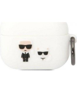 Karl Lagerfeld KLACAPSILKCW AirPods Pro cover white Silicone Karl & Choupette